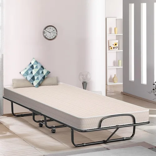 Vista 2 de KOMFOTT Cama plegable individual con colchón de 5 pulgadas, cama plegable con colchón de espuma viscoelástica, cama plegable portátil con marco