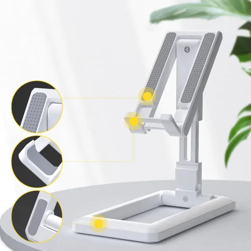 Vista 4 de Soporte de teléfono celular para teléfono móvil Tablet PC Soportes plegables ajustables Accesorios de soporte portátil (negro)