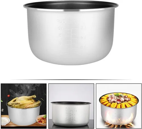 Vista 4 de Housoutil - Olla de repuesto para arrocera antiadherente, olla interior accesorios eléctricos de 7.28 x 7.28 x 4.33 pulgadas, inserto para sopa