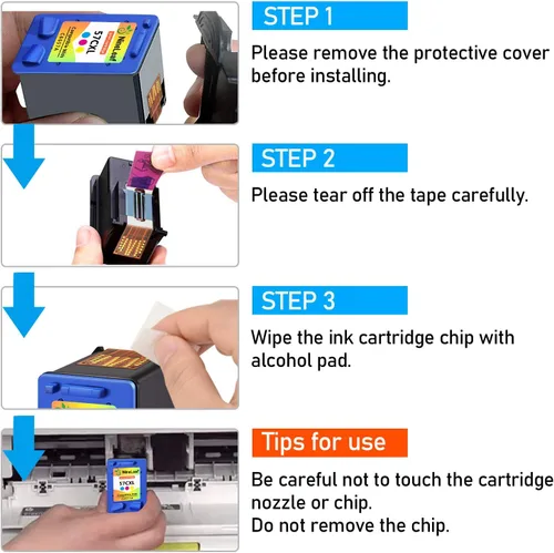 Vista 5 de NineLeaf Cartucho de tinta tricolor 57 remanufacturado compatible con HP Deskjet 450 5150 5550 5650 5850 9650 9670 9680 F4135 F4140 F4180 Copiadora