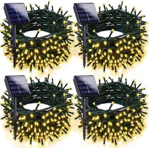 Vista 12 de Solar Christmas Lights Outdoor 2 Pack 66FT 200 LED String Lights Multicolor