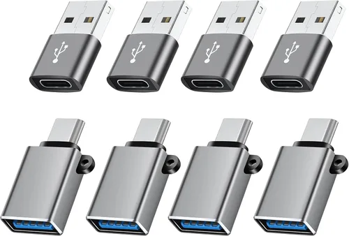 Vista 11 de USB Type C Male Female Adapter,Data Charging Cable Converter 8-Pack Negro
