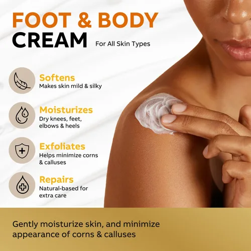 Vista 4 de Adellina Crema de urea 40 por ciento para pies de máxima fuerza, crema de pies de urea para talones secos agrietados, pies, rodillas y codos, loción
