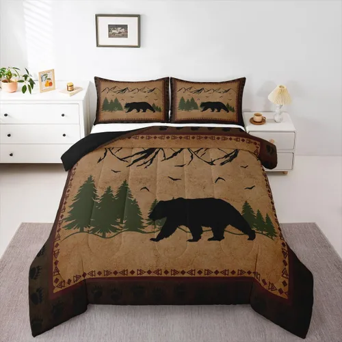 Vista 12 de Erosebridal Juego de edredón con temática de pesca, juego de ropa de cama rústica de granja tamaño individual para niños, adolescentes y adultos