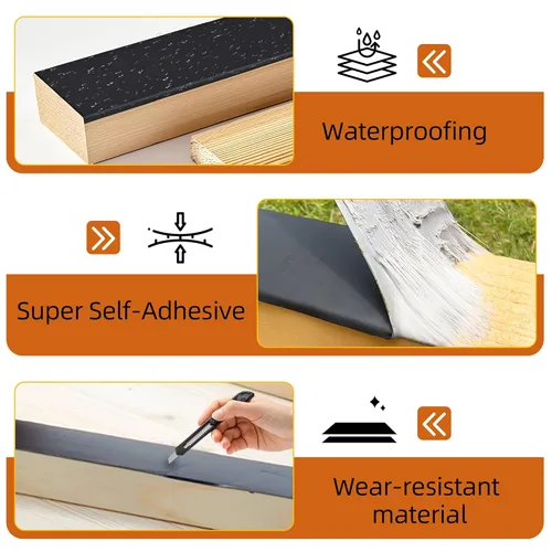 Vista 3 de Cinta para Viguetas de Cubierta de 1-5/8" x 50', 2 Rollos de Cinta Impermeable y Anticorrosión para Viguetas para la Parte Superior de Viguetas