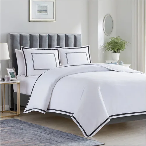 Vista 10 de Mellanni Juego de funda de edredón – Juego de ropa de cama de 3 piezas de la colección icónica – Lujo de hotel, extrasuave y refrescante – 1102