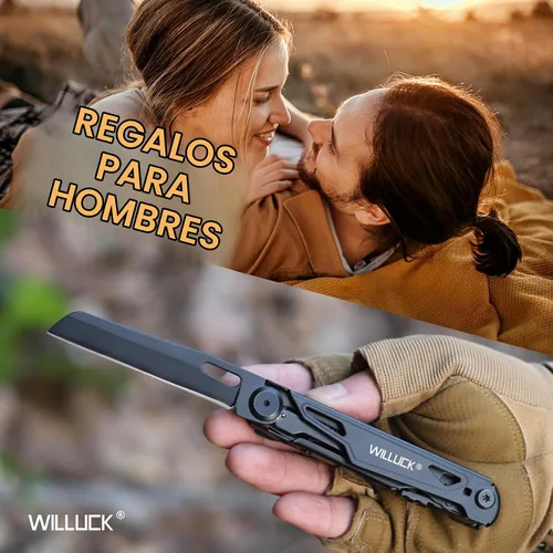 Vista 7 de Cuchillo multiherramienta de bolsillo - Regalos de Navidad para hombres, herramienta múltiple, cuchillos EDC - Cuchillo de bolsillo para hombres