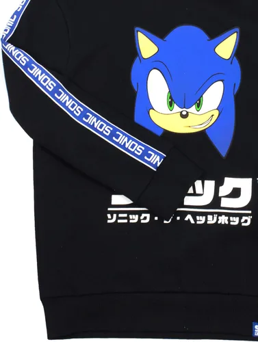 Vista 5 de Sonic The Hedgehog Sudadera con capucha para niños, suéter negro japonés gamer