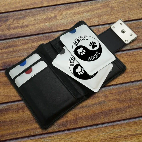 Vista 3 de Rescue Adoptar Yin Yang Paw Prints Perros Gatos Tarjeta de Crédito RFID Blocker Holder Protector Billetera Monedero Fundas Set de 4