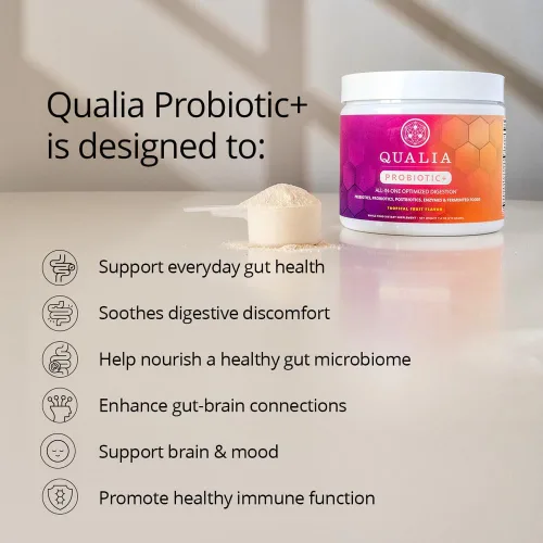 Vista 3 de Qualia Probiotic - 28 probióticos de esporas respaldados por la ciencia, prebióticos y posbióticos. Apoyo total intestinal. Alivia las molestias