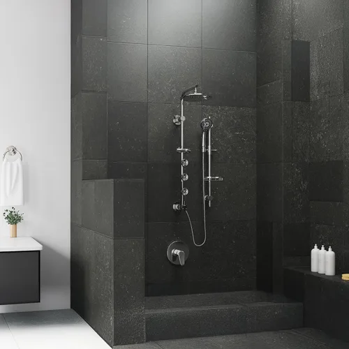 Vista 6 de PULSE ShowerSpas 1010-CH Barra deslizante ajustable para ducha de mano con cesta de alambre jabonera, cromo pulido