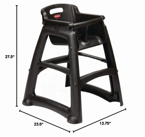 Vista 8 de Rubbermaid Commercial Products - Sillas altas resistentes para bebés y niños pequeños, Negro