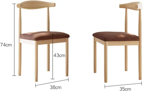 Vista 3 de Silla de comedor moderna para sala de maquillaje, sillón retro, silla de cocina de madera para el hogar, sala de estar, restaurante, silla