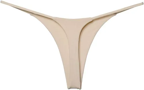 Vista 3 de Tanga de algodón para mujer de doble capa sexy tanga nude paquete de 3