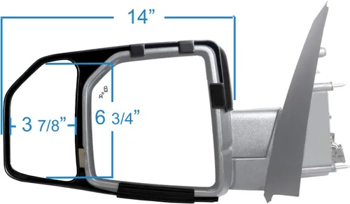 Vista 4 de K SOURCE Snap & Zap 81850 Espejo de remolque de ajuste personalizado para F150 2015-2020, patentado