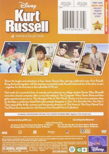 Vista 2 de Disney 4-Movie Collection Kurt Russell (Strongest Man in World Computer Wore Tennis Shoes Horse in the Grey Flanel Now You See Him)