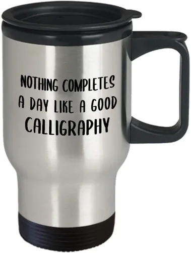 Vista 2 de Gifts for Calligraphy Lover Travel Mug Insulated Coffee Tumbler - Calligrapher Writing Lettering Visual Art Design Artist Hobby Passion Hobbyist