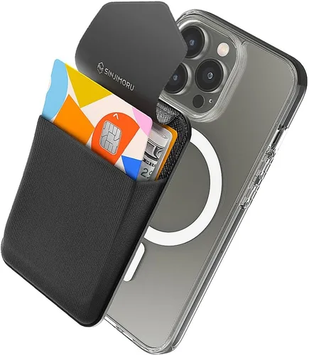 Vista 13 de Sinjimoru Funda magnética para tarjetas de privacidad, cartera magnética para teléfono que se adhiere como tarjetero de crédito para MagSafe