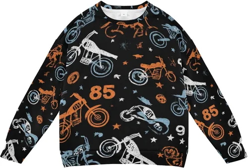 Vista 61 de Plaaee Sudadera de forro polar de manga larga con cuello redondo para niños o niñas, estampado de camiones monstruos, 4T