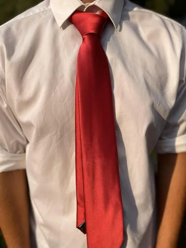 Vista 492 de tiemart Corbata de color sólido para hombre Longitud estándar