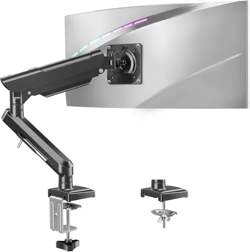 Vista 10 de MOUNTUP Soporte de monitor doble para escritorio, brazos de monitor para 2 monitores de 32, 27, 24, 22 pulgadas, soporte de monitor doble ajustable