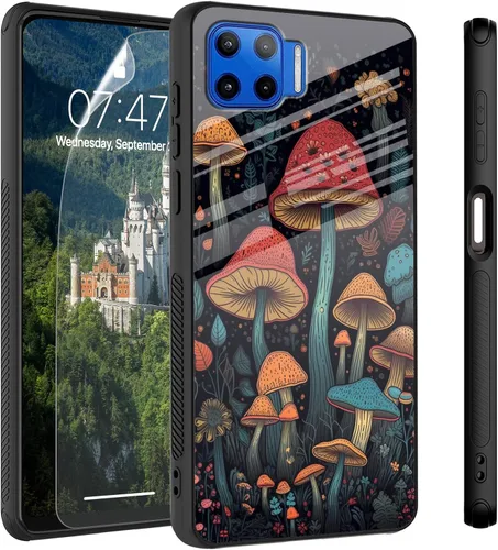 Vista 14 de Funda para Motorola Moto Edge 2022, cubierta trasera de vidrio templado con protector de pantalla, protección a prueba de golpes para Motorola Moto