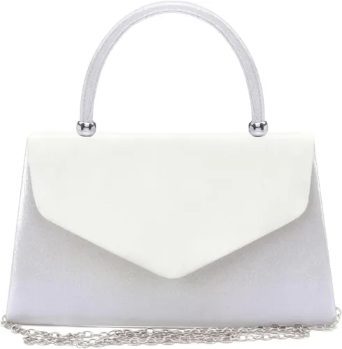 Vista 11 de Dasein Bolso de Noche para Mujer, Bolsos de Embrague para Fiesta, Bolsos de Boda, Bolsos de Cóctel y Baile con Brillo Esmerilado Champán