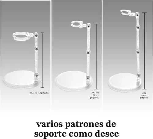 Vista 2 de Soporte para Muñecas Ddung - Soporte Transparente para Muñecas de 0.5" a 10" y Figuras de Acción (Paquete de 3)