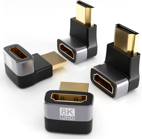 Vista 8 de PANPEO Adaptador HDMI de Ángulo Recto 8K@60Hz, Adaptador HDMI de 90 Grados y 270 Grados (Paquete de 2) 8K@60Hz 4K@120Hz HDMI adapter, 90° + 270°