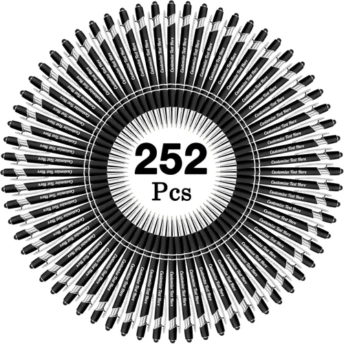 Vista 43 de Hasta 500 bolígrafos personalizados a granel con logotipo de mensaje de nombre comercial, bolígrafos grabados personalizados con lápiz óptico