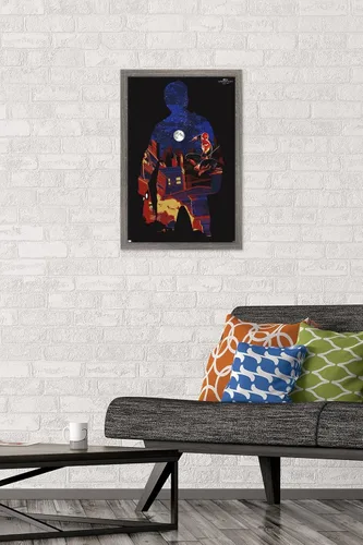 Vista 2 de Trends International Marvel Spider-Man: No Way Home - Póster de pared de silueta, 22.4 pulgadas de largo x 14.7 pulgadas, versión enmarcada