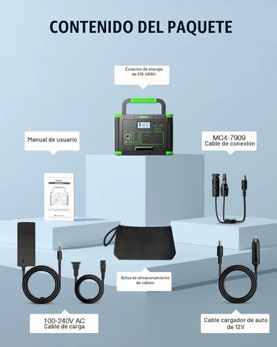 Vista 9 de GRECELL - Generador solar de 1000 W con panel solar portátil de 200 W, estación de energía portátil de 999 Wh, generador con batería de litio