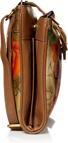 Vista 3 de Anna by Anuschka Genuine Leather Travel Organizer, Triple Compartment - Hand-Painted Original Artwork