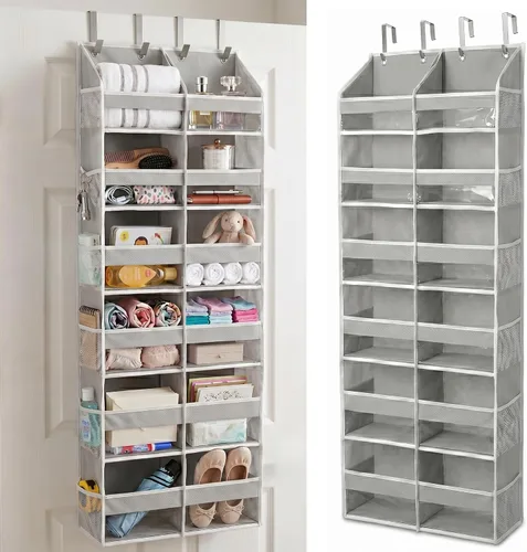 Vista 23 de HOMELUX THEORY Organizador de 6 niveles mejorado para colgar sobre la puerta, 100D extra grueso y gran capacidad de 50 libras, 12 bolsillos