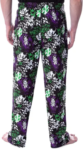 Vista 2 de DC Comics Men's Classic The Joker and Harley Quinn Laugh Adult Lounge Pajama Pants