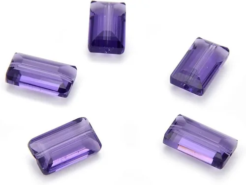 Vista 23 de 25 piezas Adabele cuentas austriacas de cristal facetado de 14 mm, rectangulares sueltas, amatista, compatibles con cristales Swarovski Preciosa