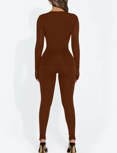 Vista 5 de Kaximil Ropa interior térmica para mujer con forro polar y capa base larga