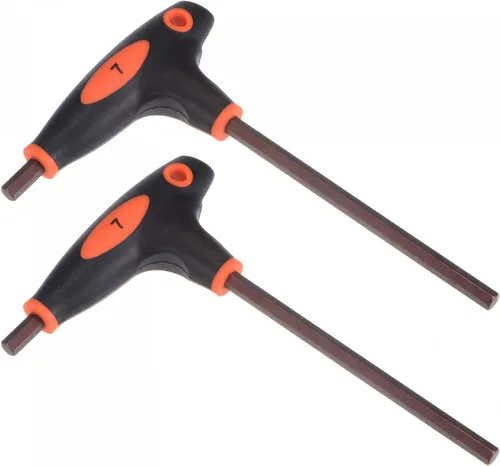 Vista 10 de uxcell Llave hexagonal de 0.079 in con mango en T de doble extremo, acero métrico S2 2 piezas