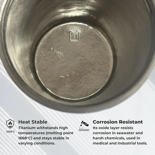 Vista 4 de KOYASU Ti-Zen - Taza de café de viaje de titanio puro, 12 onzas, vaso de café aislado a prueba de fugas con tapa roscada con sello roscado, sin