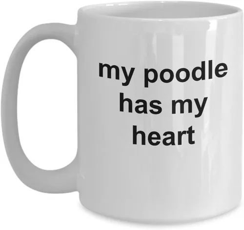 Vista 3 de Funny Mug Poodle Has My Heart - 11 or 15 oz Coffee Tea Cup with Unique saying Pedigree Dog