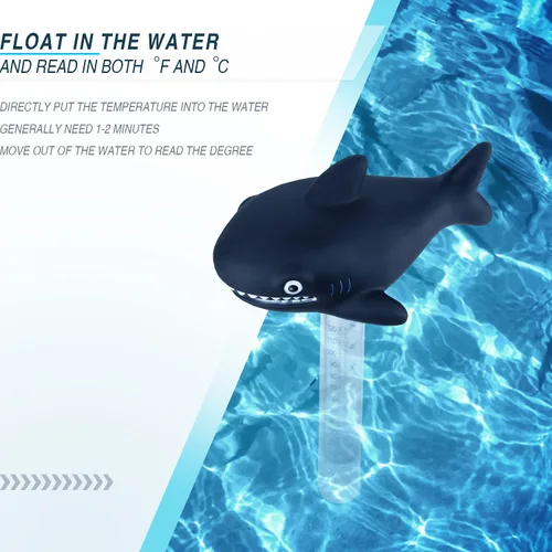Vista 3 de Termómetro flotante de 2 piezas para piscina con estanque de cuerda termómetro de temperatura del agua con lecturas precisas de temperatura