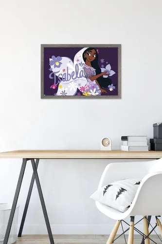 Vista 6 de Trends International Disney Encanto - Póster de pared Isabela, 22.4 pulgadas de largo x 14.7 pulgadas, versión enmarcada en madera de granero
