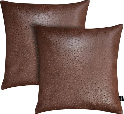 Vista 112 de Funda de almohada de piel de cordero – Funda de cojín decorativa para sofá – Fundas para sala de estar y dormitorio, 22 x 22 pulgadas – Paquete de 2