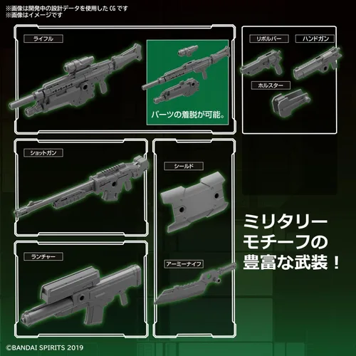 Vista 2 de Bandai Hobby - Misiones de 30 minutos - #20 Personalizar armas (arma militar), Bandai Spirits 30 MM Model Kit