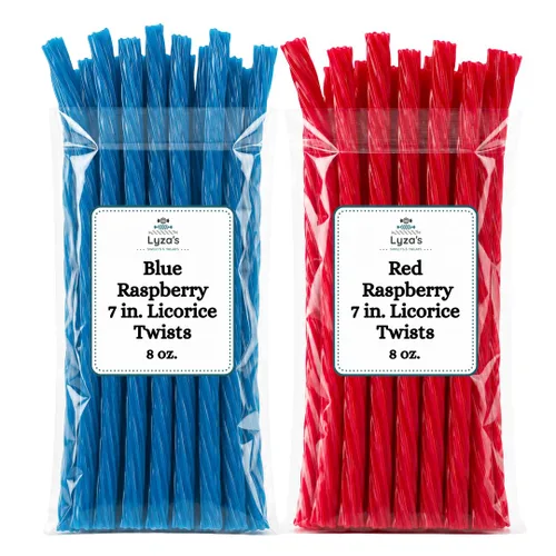 Vista 4 de Licorice Lovers Candy Bundle - Pack of 8 - Old Fashioned Jumbo 7 in. Licorice Twists - Assorted Flavors - 8 oz. Bags