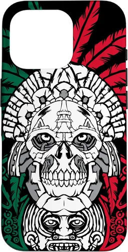 Vista 20 de Aztec Warrior Skull - Funda para iPhone 17, diseño de antepasados mexicanos