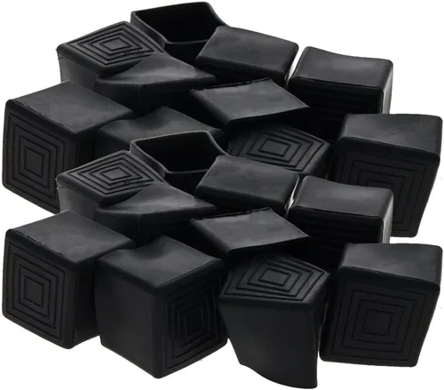 Vista 11 de 12 piezas de 0.79 x 0.79 pulgadas de plástico para pies cuadrados, protector de suelo deslizante para muebles, reduce el ruido, evita arañazos