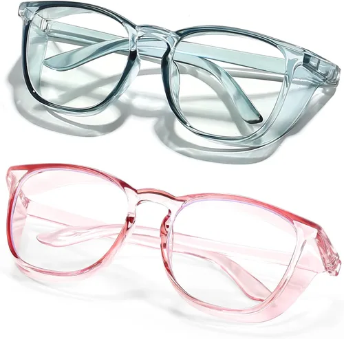 Vista 22 de Elegantes gafas de seguridad para mujeres y niñas, gafas anti-vaho, gafas protectoras, gafas transparentes