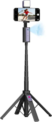 Vista 10 de Funme Trípode de seguimiento facial automático para iPhone, trípode de 59 pulgadas con control remoto, rotación de 360 grados que sigue tu
