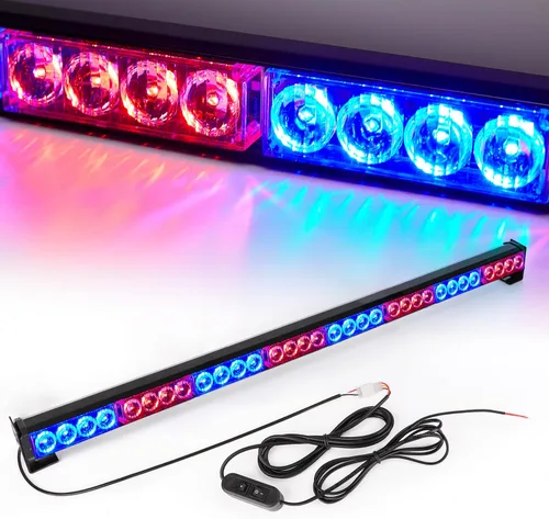 Vista 9 de Luces estroboscópicas LED de 36 pulgadas, amarillas, intermitentes, advertencia de seguridad, barra de luz estroboscópica de emergencia, precaución